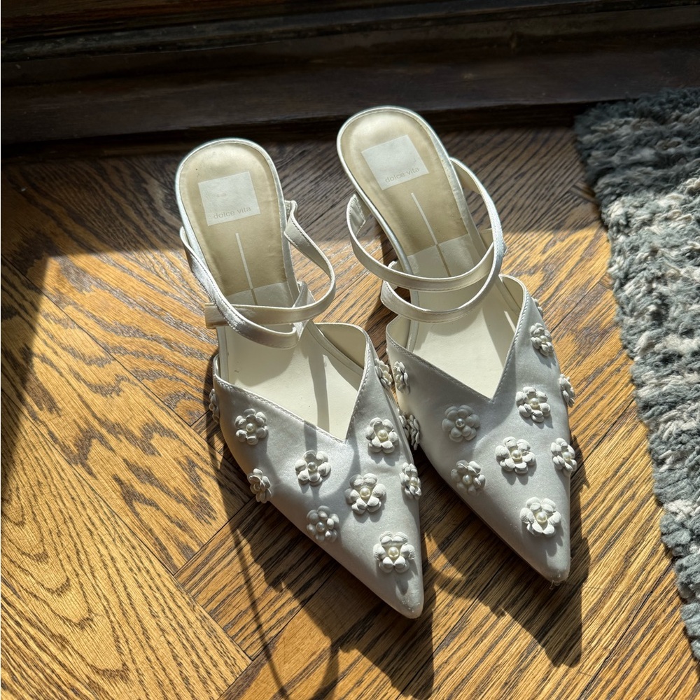 Dolce Vita Cream Floral Bridal Heels